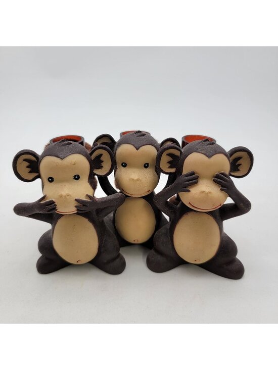 Bed Bath & Beyond Other - Three Wise Monkeys Candle Holder "See No Evil" Decor